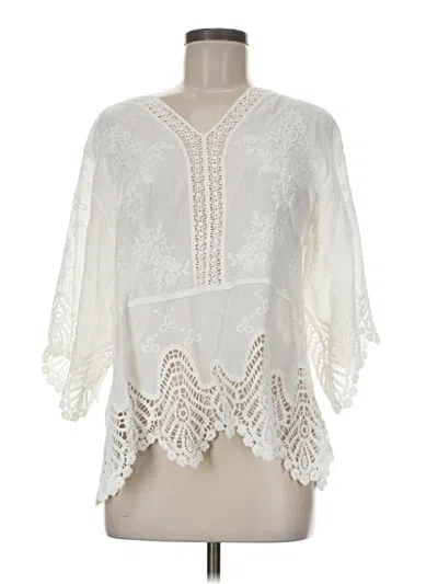 Democracy 3/4 Sleeve Blouse In White