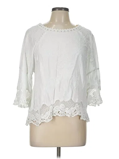 Pre-owned Democracy 3/4 Sleeve Blouse In White