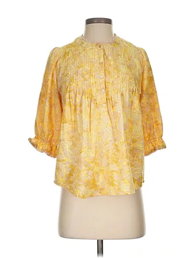 Pre-owned Democracy 3/4 Sleeve Blouse In Yellow