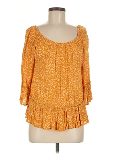 Pre-owned Democracy 3/4 Sleeve Blouse In Yellow