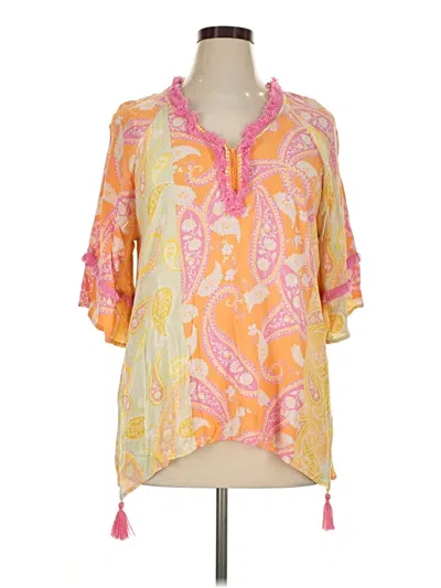 Pre-owned Democracy 3/4 Sleeve Blouse In Yellow