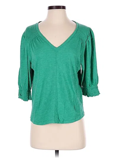 Pre-owned Democracy 3/4 Sleeve Top Green Sweetheart Neckline Tops