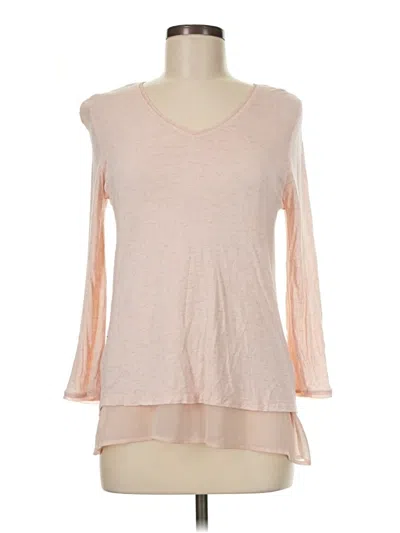 Pre-owned Democracy 3/4 Sleeve Top Pink V-neck Tops