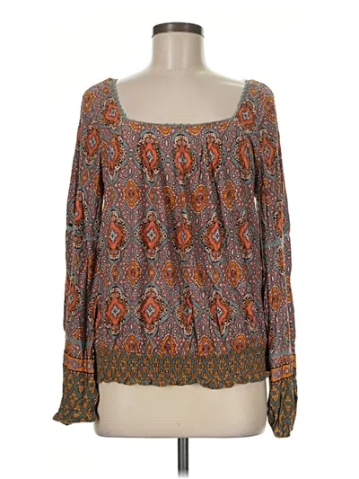 Pre-owned Democracy 3/4 Sleeve T-shirt In Brown