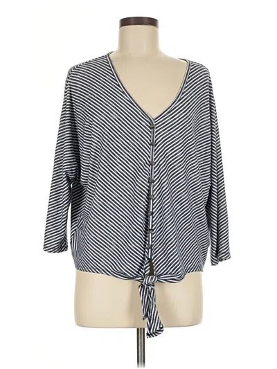 Pre-owned Democracy 3/4 Sleeve T-shirt In Gray