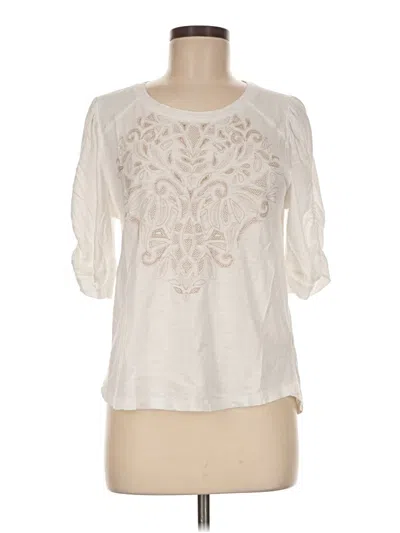 Pre-owned Democracy 3/4 Sleeve T-shirt In Ivory