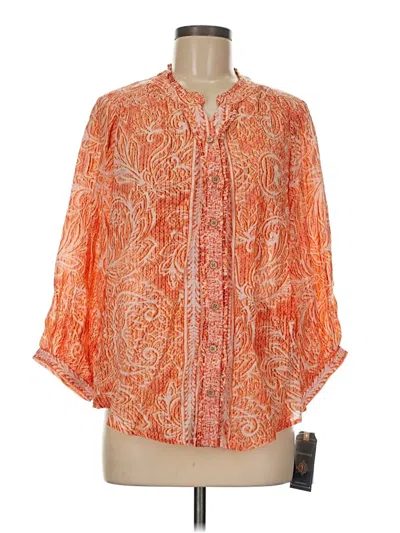 Democracy 3/4 Sleeve T-shirt In Orange