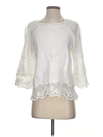 Pre-owned Democracy 3/4 Sleeve T-shirt In White