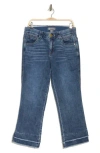 Democracy Double Layer Fray Hem Kick Flare Jeans In Blue