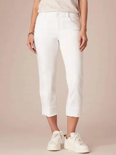 Democracy Absolution Mid-rise Flex-ellent Girlfriend Jean With Cropped Hem In Optic White