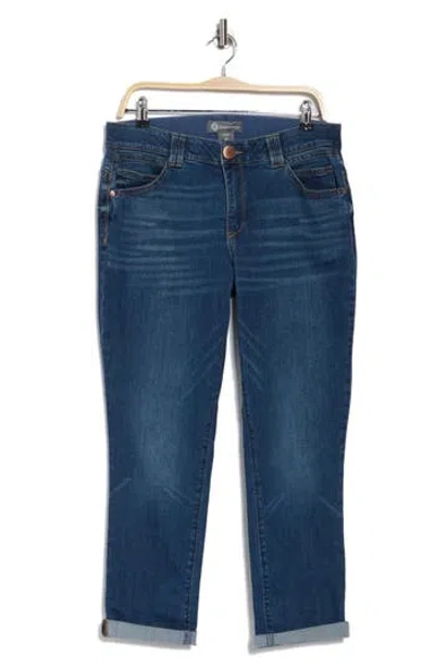 Democracy Ankle Skimmer Roll Cuff Jeans In Mid Blue