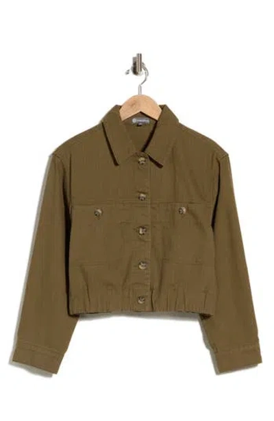 Democracy Bubble Hem Jacket In Golden Olive
