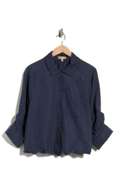 Democracy Bubble Hem Shirt In Blue
