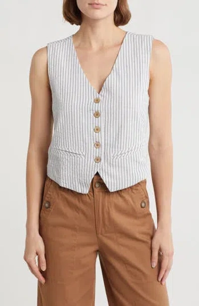 Democracy Button Front Vest