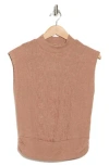 Democracy Cable Stitch Sleeveless Sweater In Heather Mink
