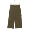 Democracy Contrast Stitch Crop Wide Leg Cargo Jeans