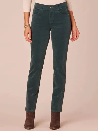 Democracy Corduroy Straight Leg Pants In Deep Pine In Multi