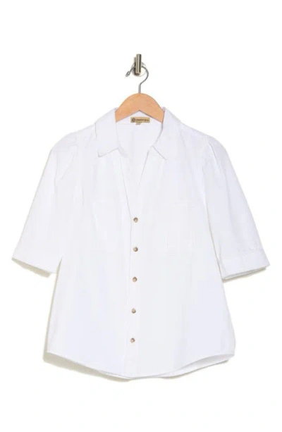 Democracy Cotton Button-up Shirt In White