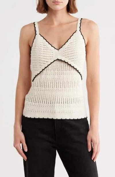 Democracy Cotton Tipped Sweater Tank In Black
