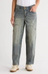 Democracy Crop Barrel Leg Jeans In Blue