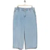 Democracy Crop Wide Leg Boyfriend Jeans In Light Blue