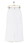 Democracy Crop Wide Leg Cargo Pants In Optic White