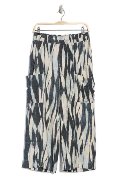 Democracy Crop Wide Leg Pants In Spruce/stone Multi