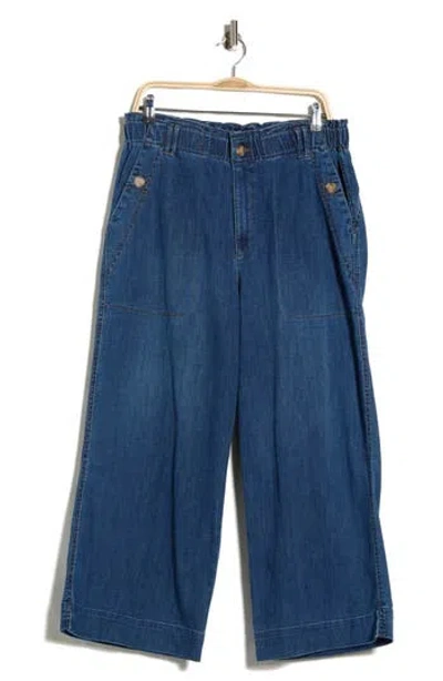 Democracy Cropped Wide Leg Jeans In Blue