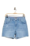 Democracy Cutouff Denim Shorts In Light Blue Vintage