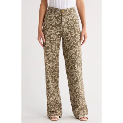 Democracy Dart Print Wide Leg Pants In Animal Print