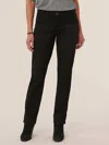Democracy Petites Womens Pocket Denim Straight Leg Jeans In Black