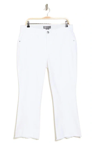 Democracy Destroyed Scallop Barely Bootcut Jeans In Optic White