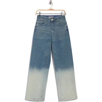 Democracy Dip Dyed High Waist Wide Leg Jeans In Tinted Blue