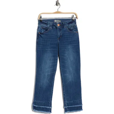 Democracy Double Layer Crop Jeans In Blue