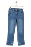 Democracy Double Layer Fray Hem Kick Flare Jeans In Blue