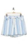 Democracy Drawstring Step Hem Shorts In Blue