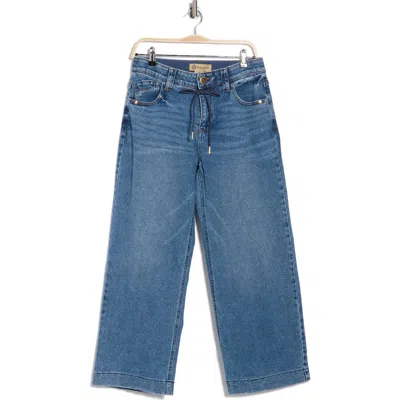 Democracy Drawstring Waist Crop Wide Leg Jeans