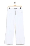 Democracy Exposed Button Fly Crop Wide Leg Jeans In White