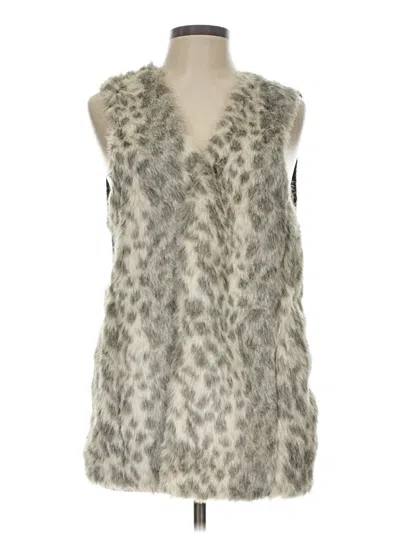 Pre-owned Democracy Faux Fur Vest In Gray