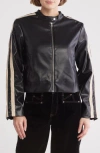 Democracy Faux Leather Biker Jacket In Black