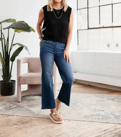 Democracy Flare With Cascading Denim Jean In Blue