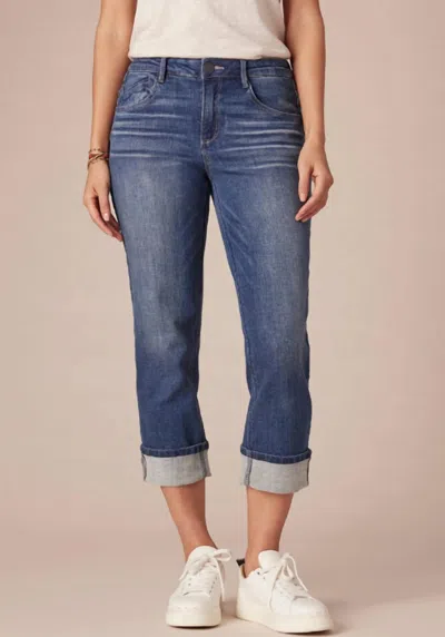 Democracy Flex-ellent Mid-rise Cropped Girlfriend Jean In Blue
