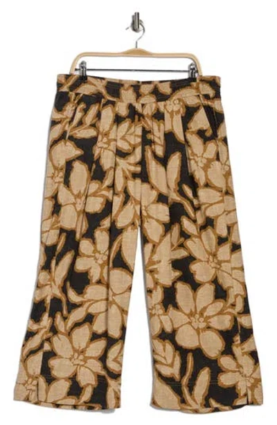 Democracy Floral Crop Wide Leg Pull-on Pants