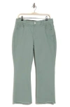 Democracy Fray Crop Flare Pants In Green