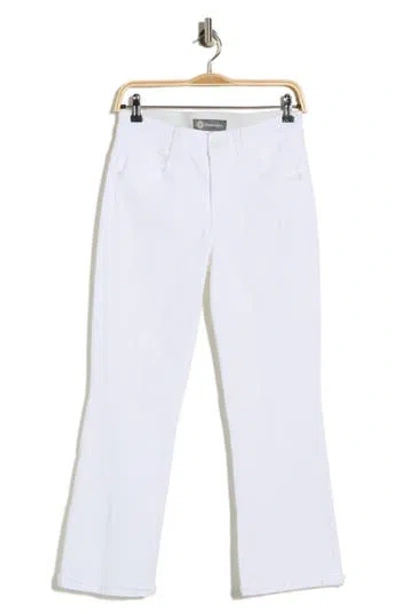 Democracy Fray Hem Crop Flare Leg Jeans In White