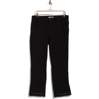 Democracy Fray Step Hem Kick Flare Jeans In Black