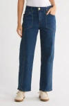 Democracy Front Seam Crop Jeans In Blue
