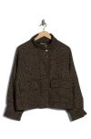 Democracy Herringbone Zip Jacket In Brown