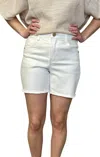 Democracy High Rise Cascade Shorts In White In White