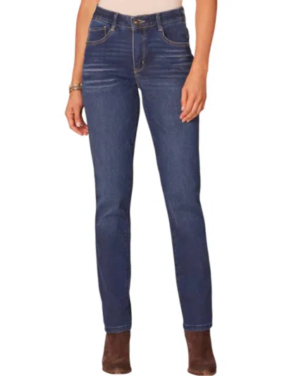 Democracy High Rise Denim Straight Leg Jeans In Blue